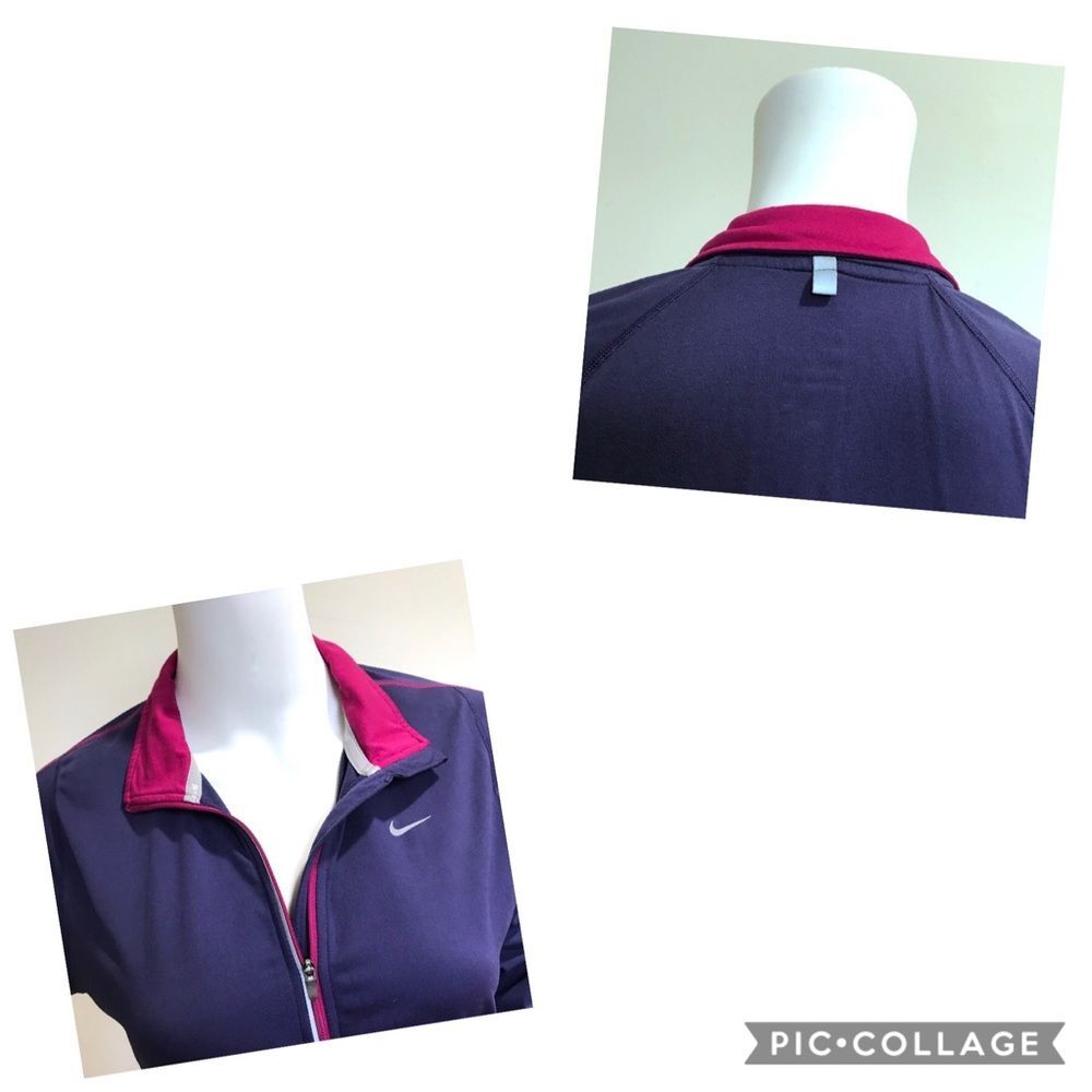 Nike Element Dri-Fit 3/4 Zip Running Pullover Thumb Holes Purple Pink Sz S - Picture 4 of 9